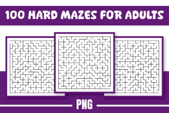 100 Hard Square Mazes for Adults